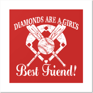 Diamonds are a GIrl's Best Friend Softball Baseball Diamond Posters and Art